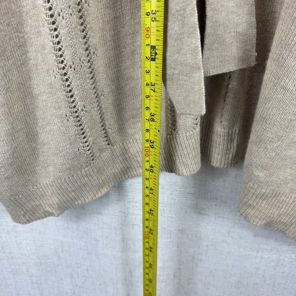 Chico's Oatmeal Cashmere Wool Blend Belted Longline Cardigan Duster 4 XXL - Picture 5 of 6